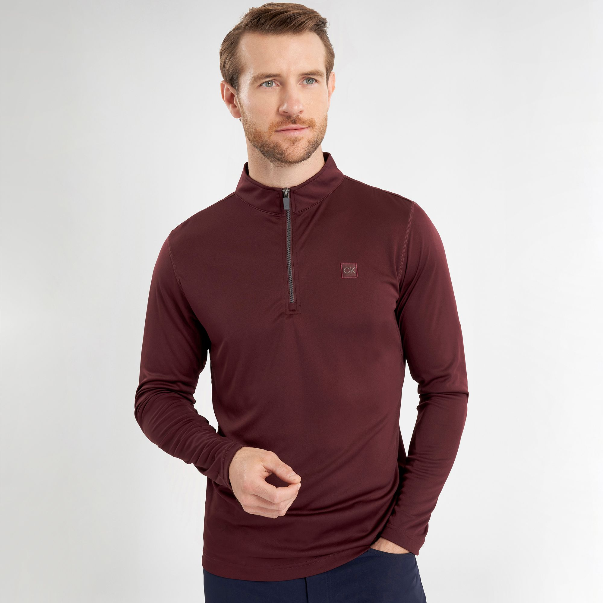 CALVIN KLEIN - Sudadera Con Cremallera Advance Layering - Burdeos