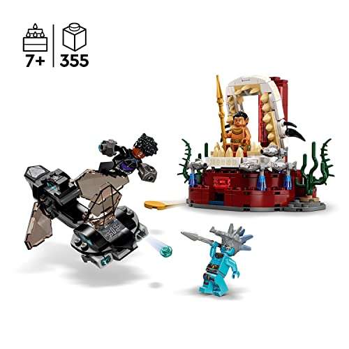 LEGO 76213 Marvel Sala del Trono del Rey Namor, Black Panther: Wakanda Forever, Submarino de Juguete para Construir, Animales Marinos