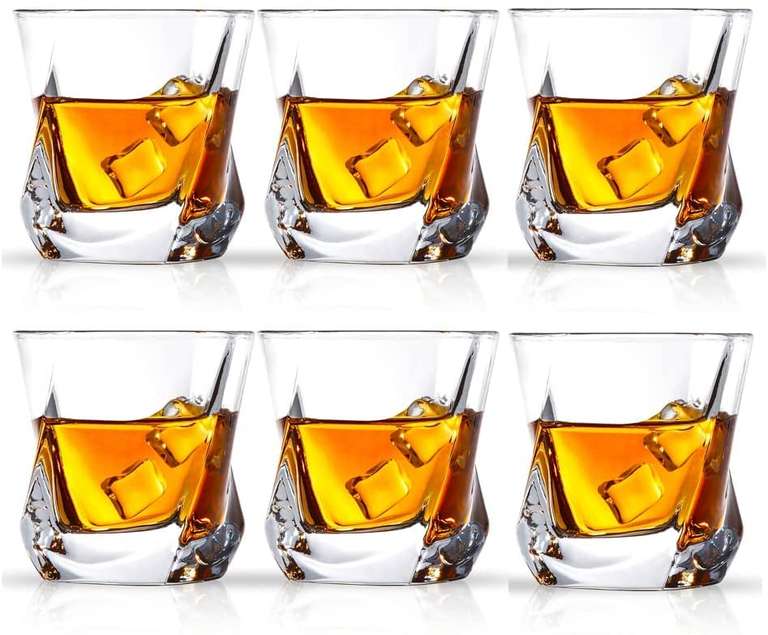 6 Vasos de whisky transparentes de lujo, cristalería sin plomo, aptos para lavavajillas (300 ml/10 onzas)