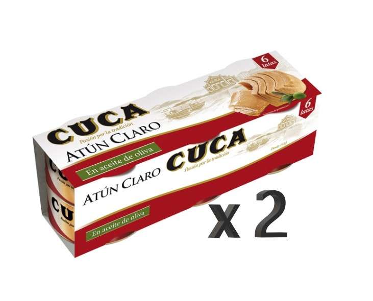 2 pack de 6 Latas Atún claro en aceite de oliva CUCA