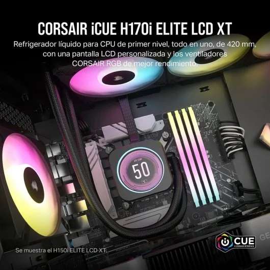 Corsair iCUE H170i ELITE LCD XT Kit de Refrigeración Líquida 420mm Negro