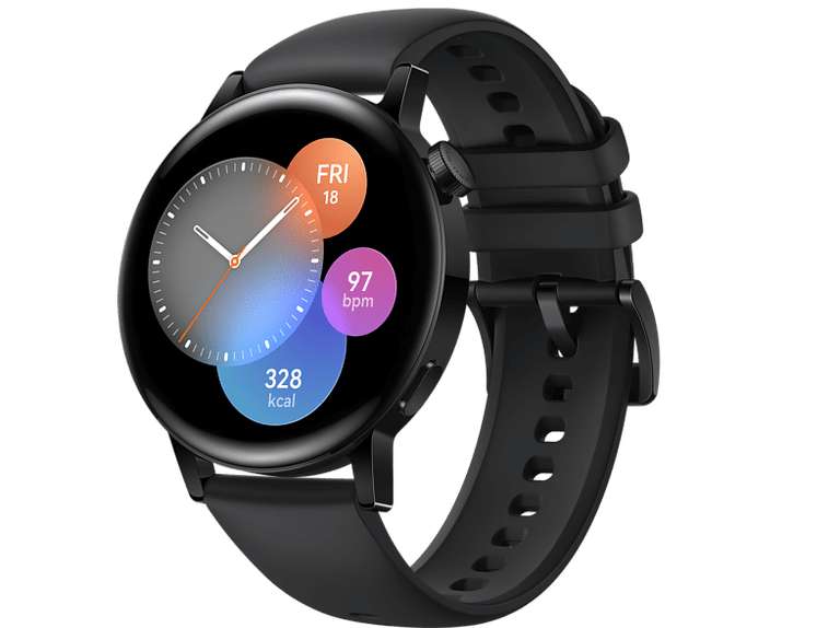 Smartwatch - Huawei Watch GT3 42mm Active, hasta 7 días de batería, Ritmo cardiaco 24h, SPo2, IA+100 deportes, GPS,5 Atm, Negro