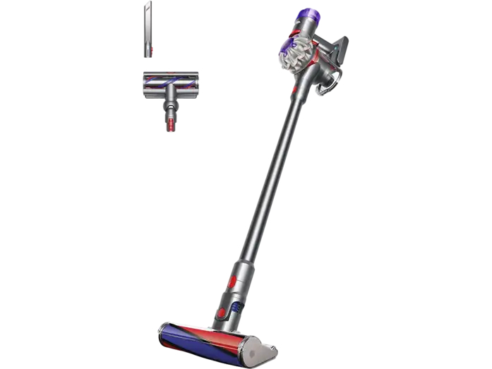 Aspiradora Escoba Dyson V8 Absolute Níquel (130 AW, motor digital V8, 40 min autonomía, cabezal Motorbar antienredos, mascotas, MediaMarkt)
