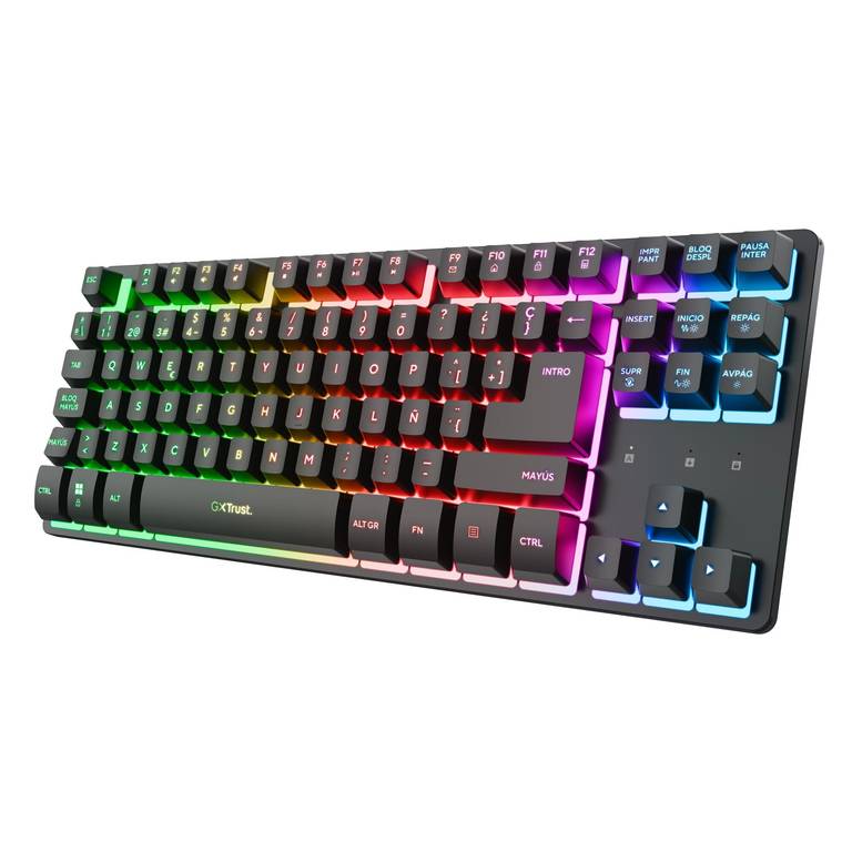GXTrust Dothix Teclado Inalámbrico TKL 80% QWERTY Español, Negro