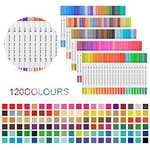 Laconile 120 lápices de colores, rotuladores permanentes para caligrafía, dibujo, bocetos, libros para colorear, notas, proyectos de arte,