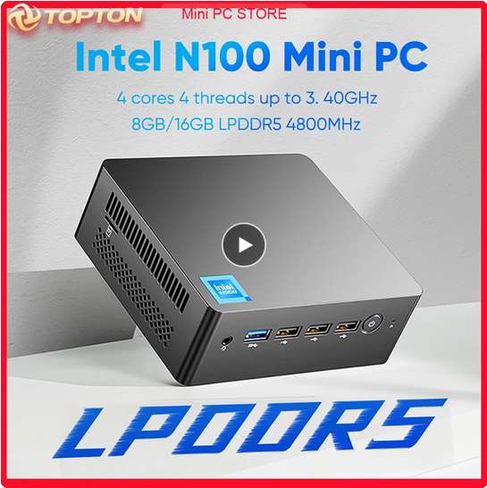 Mini PC Intel N100 + 16G RAM + 256 SSD NVMe
