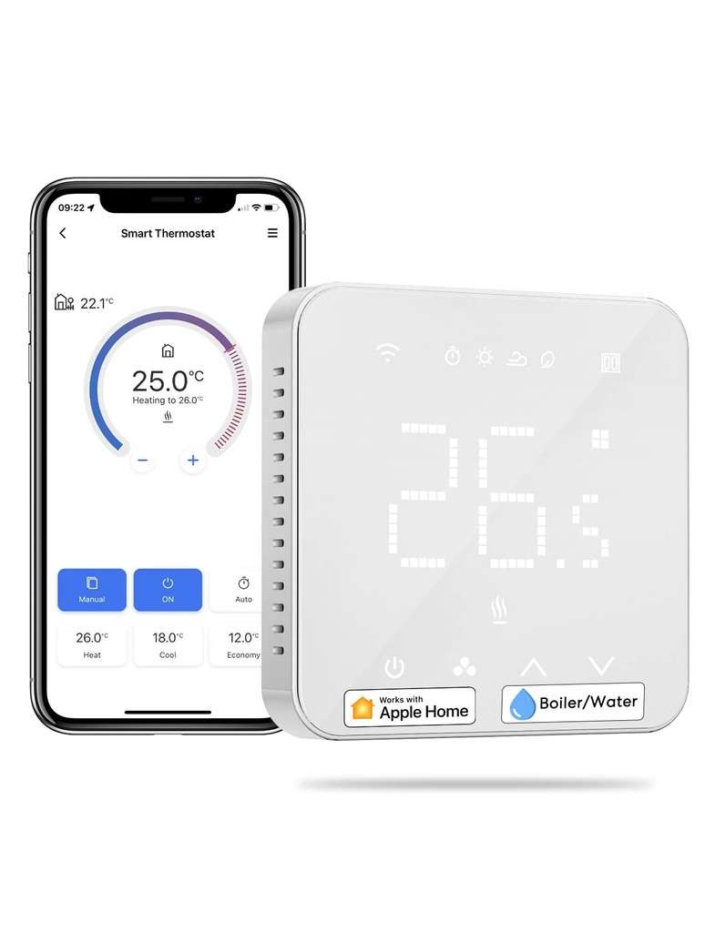 Termostato inteligente Wi-Fi para hogar inteligente, control remoto de  aplicación Tuya, compatible con Alexa, Google Assistant, Saswell