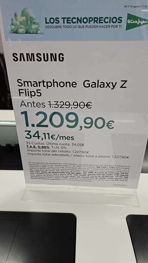 Super oferta Samsung Zflip5 512gb + 10% de descuento con tarjeta corte inglés + Tv Qled 55Q60 de regalo