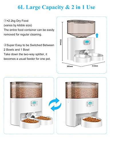 Honeyguaridan comedero automatico , máquina expendedora de Alimentos Secos con Caja desecante, porciones y Horas de Alimentos programables