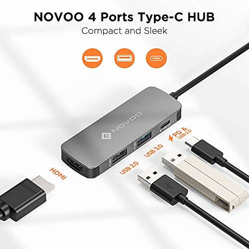 NOVOO Hub USB C, 4 en 1 HDMI
