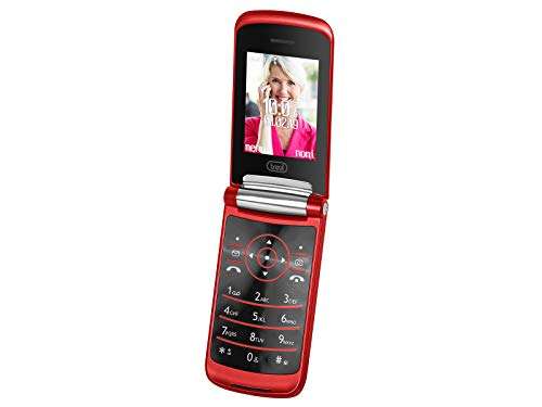 Trevi Teléfono Celular Flex 50 GT-RD para Personas Mayores con Cubierta con Botones Grandes, Rojo