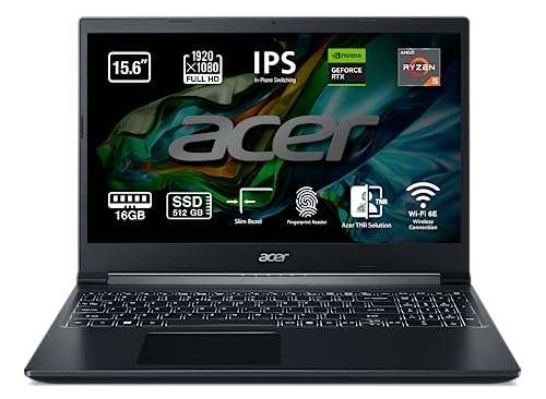 Acer Aspire 7 A715-43G-R8XK - Ordenador Portátil Gaming 15.6" FullHD (AMD Ryzen 5 5625U, 16GB RAM, 512GB SSD, NVIDIA GeForce RTX 3050-4GB)