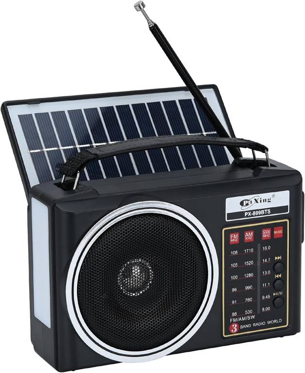 Radio Am/FM/SW Bluetooth Retro portátil y compacta con Panel Solar, iluminación LED portátil,