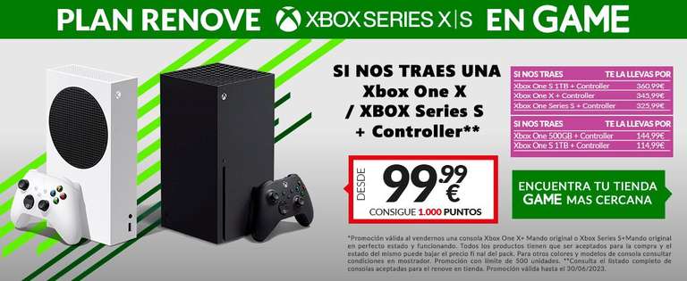 SI NOS TRAES UNA Xbox One X / XBOX Series S + Controller** TE LLEVAS XBOX DESDE 99€