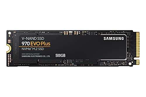 Samsung MZ-V7S500BW 970 EVO Plus - Unidad SSD, 500 GB, M.2, NVMe, tamaño 2.5 ", Interfaz SATA 6 GB/s