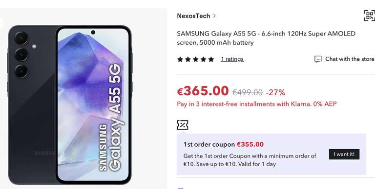 SAMSUNG Galaxy A55 5G 128gb Azul