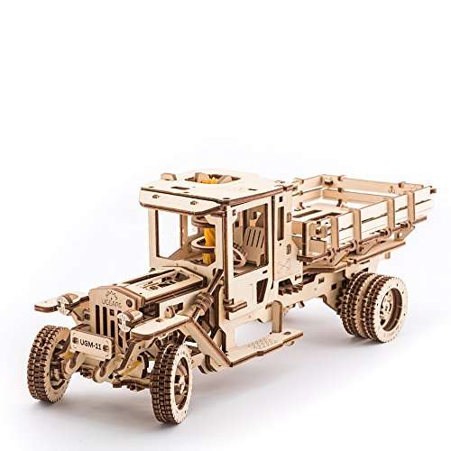 Rompecabezas de madera construcción sin pegamento UGM-11 camión mecánico 3D
