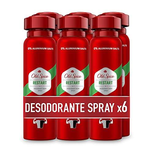 6 x Old Spice Restart Desodorante Corporal En Spray Para Hombres 150ml [Unidad 2'19€]