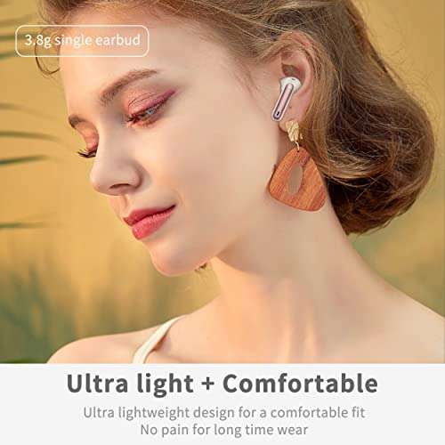 Auriculares Inalambricos Bluetooth 5.3, color rose gold