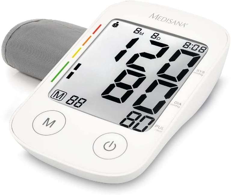 medisana BU 535 Tensiómetro de brazo, medición precisa de la presión arterial y el pulso con función de memoria, escala de semáforo