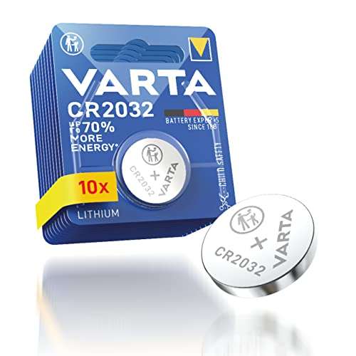 Pila de botón de litio de 3 V VARTA Electronics CR2032. paquete de 10