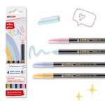 Edding 1200 - Pack de 4 Rotuladores con Purpurina - Tonos Pastel - Pinta Redonda de 3mm
