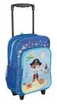 Mochila trolley con 2 ruedas para niños, azul con motivo pirata, maleta de mano, carro escolar y mochila infantil, aprox. 40 x 28 x 17 cm