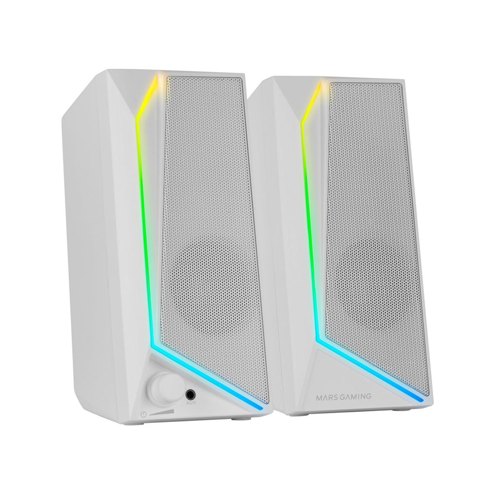 Mars Gaming MS72 Altavoces Gaming | Sonido Estéreo con DSP y Graves Mejorados | RGB | USB + Jack | Control Volumen y Salida para Auriculares