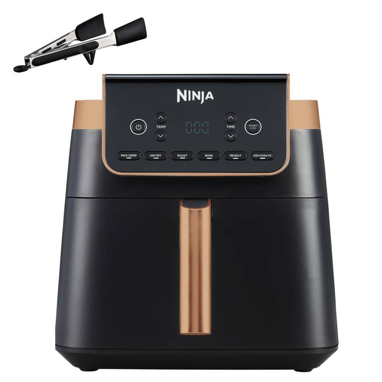 Freidora de Aire Ninja MAX PRO 6,2L (Edición Negro/Cobre, 4 en 1, Incluye Pinzas)