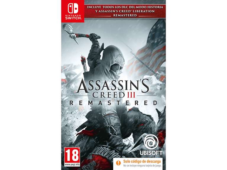 Assasin's Creed III Remastered, Trials Rising, Child Of Light Ultimate Edition, Valiant Hearts (Código de descarga)