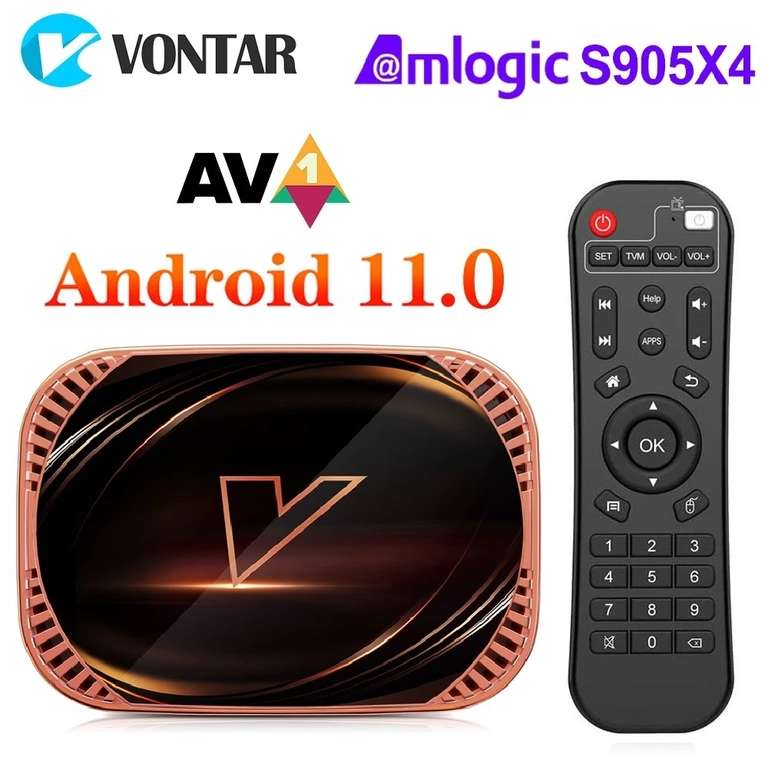 Dispositivo de TV inteligente, decodificador con Android 10, 4GB, 32GB,  64GB, 4K, H.265, reproductor multimedia