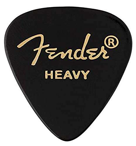 Fender 351 Shape Classic Picks, 12 Púas de celuloide, grosor: pesada, color negro