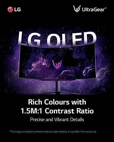 LG Monitor Gaming Ultragear (3440x1400, 21:9, 1.5M, 1, 0.03ms, 240Hz, HDR10), diag. 113cm,Hexagon Lighting