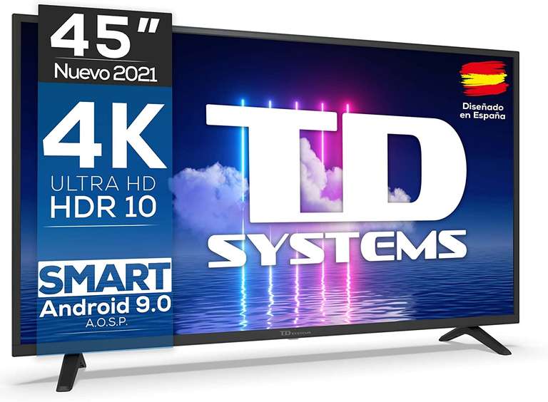 TD Systems - Smart TV 45 Pulgadas 4K HDR10 Android