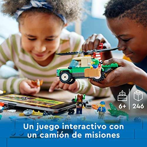 LEGO 60353 City Misiones de Rescate de Animales Salvajes, Juguete Digital e Interactivo de Aventuras, Set de Construcción, +6 años