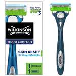 Wilkinson Sword Hydro Comfort Maquinilla de Afeitar de 3 Hojas con Cabezal Deslizante y Peine Anti Tirones- Bandas Lubricantes de Gel