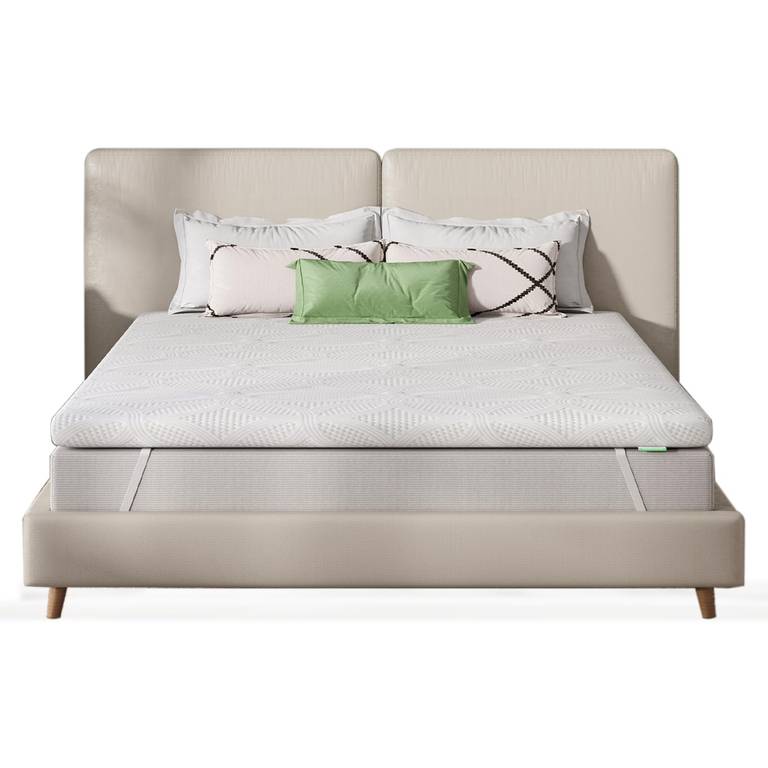 Novilla Topper Viscoelástico 135×190 7.5 cm, Colchón de Gel, Sobrecolchón Memory Foam, Cubrecolchón Extraíble y Lavable, Blanco