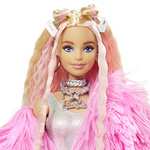 Barbie Extra, muñeca con pelo rosado, chaqueta rosada incluye mascota y accesorios