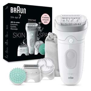 Depiladora Braun Silk-épil 7 SkinSpa 7-031, Tecnología Micro-Grip, Luz Smartlight, Wet & Dry, All-in-One