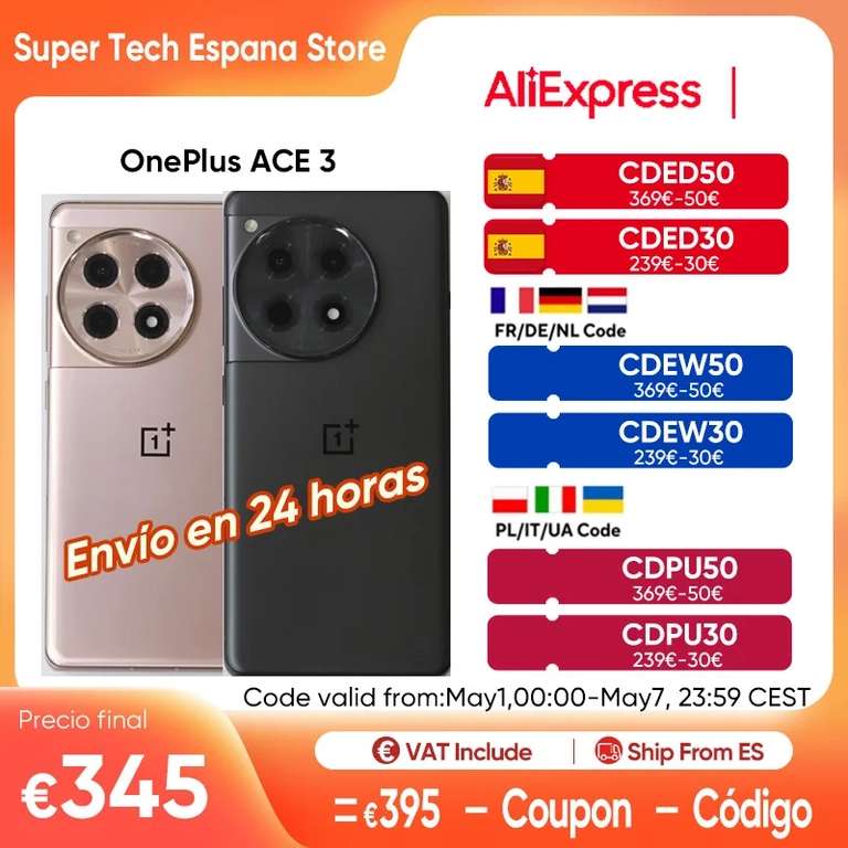 OnePlus ACE 3 5G 12GB/256GB - El Potente Flagship con Carga Ultrarrápida