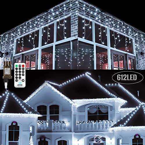 Cortina de Luces de Navidad, Exterior de 15M y 612 LED