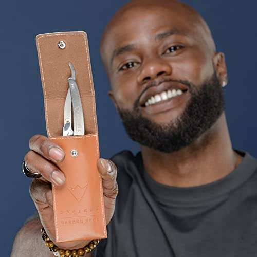 Navaja Afeitar Barbero de Sapiens Barber Shop - Navaja de Afeitar Profesional para Barba con 10 Cuchillas de Afeitar Derby (20 Cuchillas )