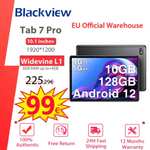 Blackview Tab 7 pro, Android 12, 4G LTE + 5G, WiFi, 10GB + 128GB, cámara de 13MP + 8MP, 1920x1200, 6580mAh, octa-core.