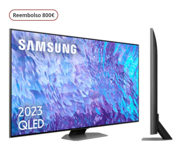 TV QLED 98" - Samsung TQ98Q80CATXXC, UHD 4K, Smart TV, Inteligencia Artificial, Quantum Dot +Barra Sonido Gratis +Reembolso 800€ (5355€)