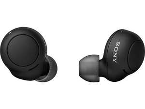 Sony WFC500B - Auricular True Wireless, Batería 20h, Carga rápida, Google Assistant, Siri, Con funda, Bluetooth, IPX4, Negro