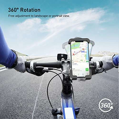 Blukar Soporte Movil Bicicleta, 360° Rotación Soporte Movil Moto Bici - Anti Vibración & Impermeable