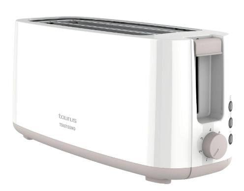 Tostadora - Taurus Toastissimo, 1400 W, 2 ranuras extra largas de 280x32 mm, Descongelar, Recalentar y Cancelar, Sistema de autocentrado
