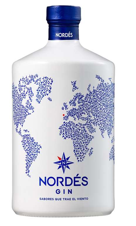 2 botellas x NORDES Ginebra de Galicia 1 l ( la unidad de 1L a 21,6e)
