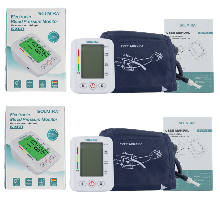 2x tensiómetros de brazo digital para 2 usuarios Solmira