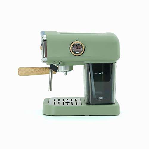 Caprizze Cafetera Express Semiautomática Kai 1050 W 15 Bares Capacidad para 5 Tazas de Café con Vaporizador Color Verde Mate